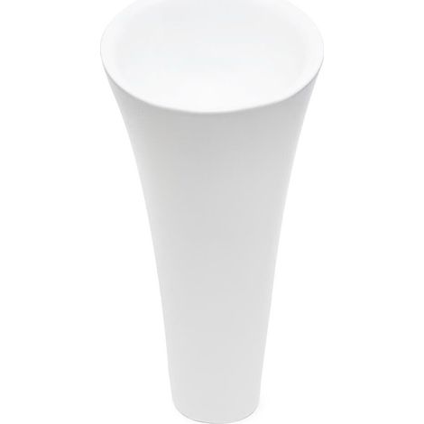 Swiss Aqua Technologies – Vasque à poser en îlot SATFUS9543 – Céramique blanche brillante – 95 cm de hauteur – 42,5 cm de diamètre – Poids 37 kg