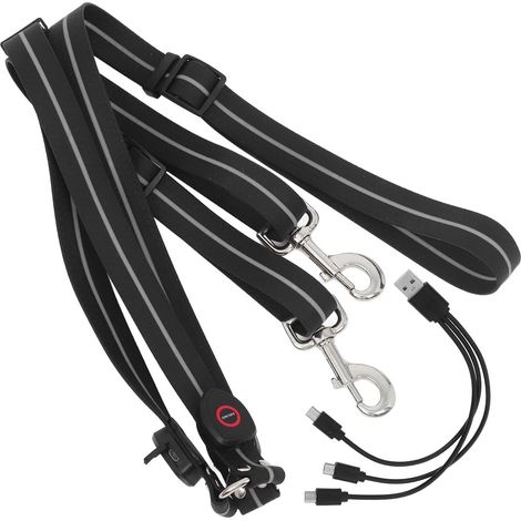 Sangle Équestre Collier D'entraînement LED Noire pour Cheval Rechargeable Pu, Nylon et Alliage D'aluminium, Portable et Léger, Câble USB Inclus, Usage Équestre Style Aléatoire (1/5)