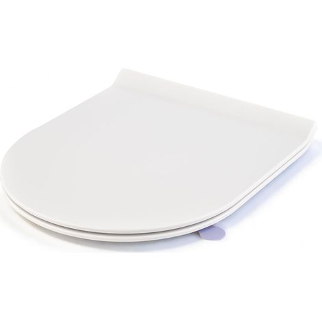 1 abattant wc, forme d, urée-formaldéhyde, frein de chute, détachable, top-fix, salle de bain (1/5)
