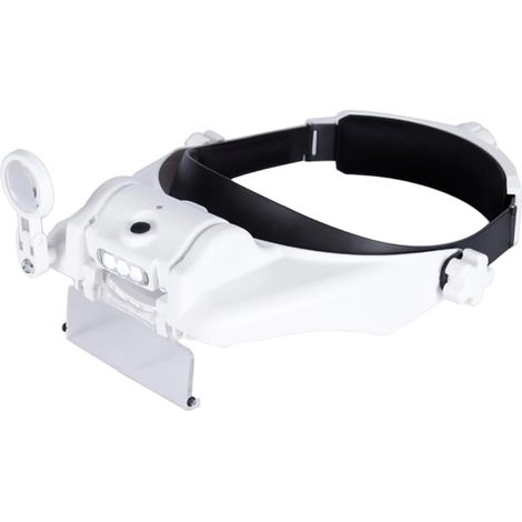 Headband Magnifier with Rechargeable LED Lights 1.5X to 11.5X