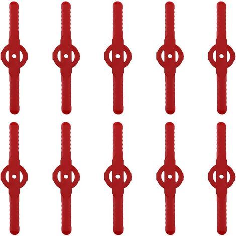 Plastic Trimmer Blade, 10pcs Plastic Cutter Blades Replace For Cordless Grass Trimmer Tool Set, Plastic Lawn Mower Cutting Blades Replacement（Red） (1/5)