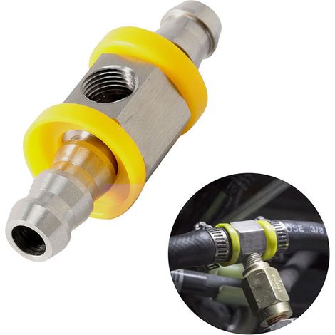 Raccord en T pour conduite de carburant de 3/8 pouce, accessoires pour véhicule, adaptateur pour manomètre de pression de carburant