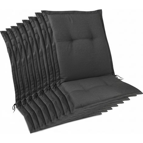 8er Set Premium Auflage Niedriglehner 105x50x7cm Anthrazit