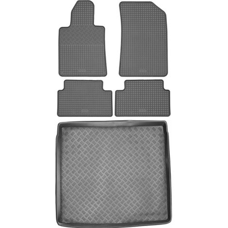 Juego de alfombrillas de goma para Peugeot 508 I SW de 2010 a 2018: alfombrilla para coche + alfombrilla para maletero. (1/5)