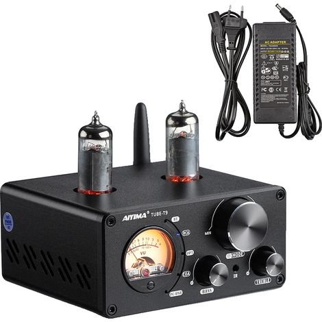 Amplificador, Bluetooth 5.0, pantalla de medidor VU, T9 con enchufe europeo (1/2)
