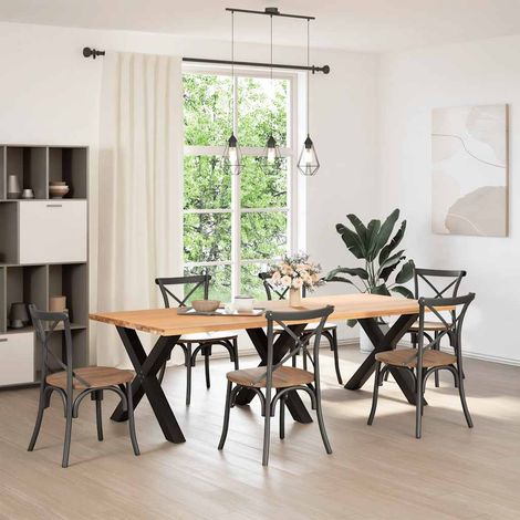 Maison Exclusive - Esstischbeine X-Form 3 Stk. Schwarz 90x(72-73)