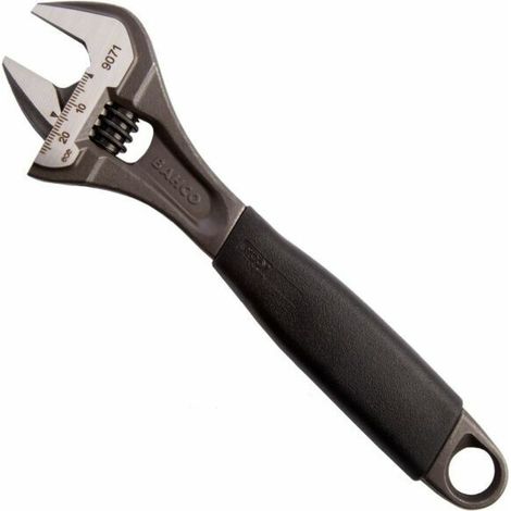 Bahco ERGO 27mm Adjustable Pipe Wrench with Central Nut, Rubber Grip, Phosphated Finish, 208mm Length (1/5)