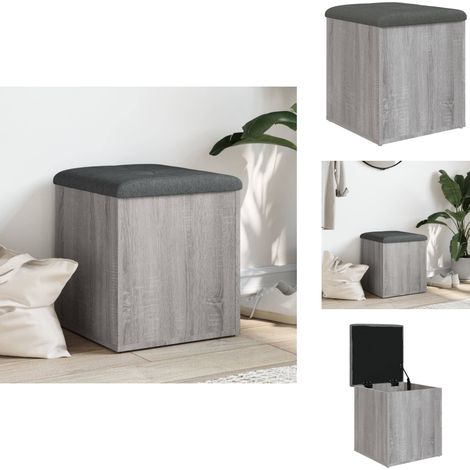 Sitzbank mit Stauraum Grau Sonoma 42x42x45 cm Holzwerkstoff - Wohnzimmer Dekoration - Stauraumbank - Beistelltisch - Garderobe - Eingangsbereich Möbel (1/5)