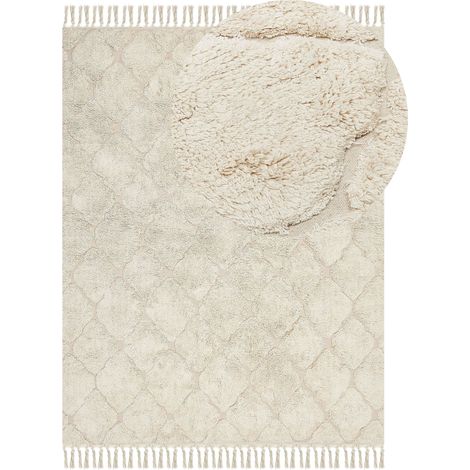 Teppich SILCHAR Beige 160 x 230 cm Baumwolle