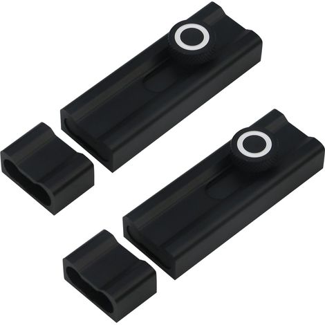 Zwei schwarze Riegelschlösser für 3,9-Zoll-Schiebetüren aus Aluminiumlegierung für Scheunen und Schuppen (1/5)