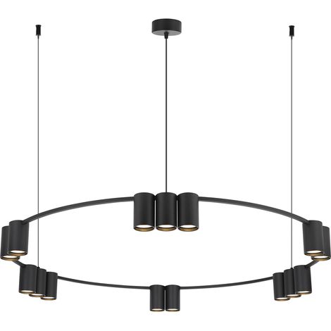 Lampada a sospensione Milagro Genesis Ø100 nera 15xGU10 (1/5)