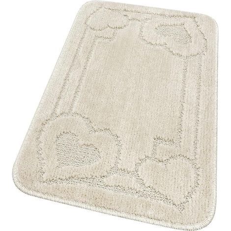 Tappeto Bagno Tinta Unita Antiscivolo Assorbente Camera Letto 100% Made In Italy Beige - 50x110 cm