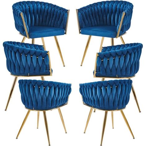 Packs Sillas Comedor - Pack 6 Sillas Widny Golden Terciopelo - Azul (1/5)