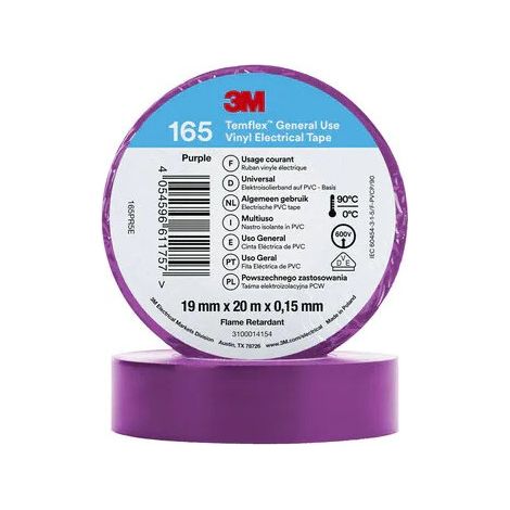 Nastro Isolante Temflex 165 PVC 19mm x 20m 3M 7100184800 Violetto