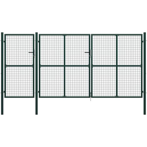 Garden Gate Steel 400x150 cm Green vidaXL