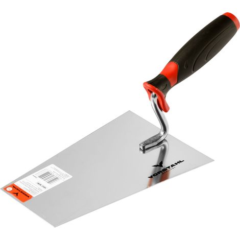 Truelle trapézoïdale Vorstahl pour maçonnerie avec manche en acier inoxydable bi-composant, 180 mm (1/3)