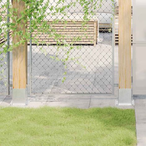 Pfostenträger Quadratisch 4Stk. Silber 101x101mm Stahl Verzinkt