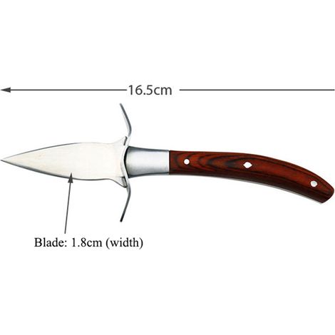 Ouvre-huitres manche bois acier inoxydable outil decoquillage coupe coquilles saint-jacques pour fruits de mer (1/2)