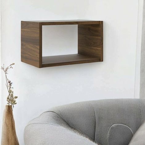 Dmora - Regal Wilfred, Gestell, Wandregal, Mehrzweckregale, 44x25 h26 cm, Nussbaum (1/5)