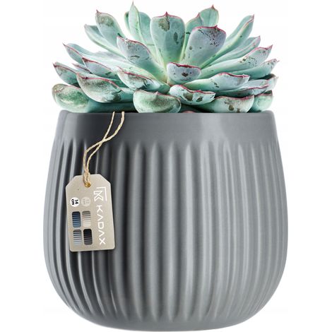 KADAX Blumentopf, Keramikpflanztopf, 14 cm, Grau