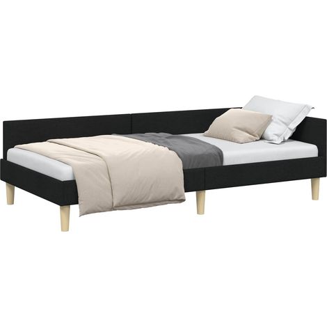 Maison Exclusive - Cornice del letto ad angolo Nero 90 x 190 cm Tessuto