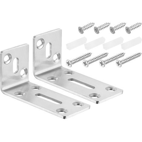 Équerres d'angle en L sourcing map, 2 pièces 80x35x40mm - Connecteurs réglables acier inoxydable, à (1/5)