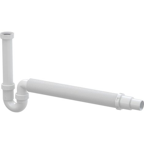 AlcaDrain A80-DN50/40, siphon à tube avec écoulement flexible, avec écrou à vis 6/4" (1/3)