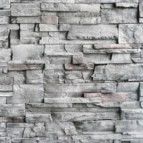 Arthouse Slate Wall Design Grey Brick Effect Paste The Paper Wallpaper (1/4)