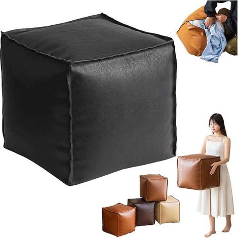 Nouveau sac de rangement pour coussin, repose-pieds de 40 cm, pouf ou ottoman non rembourré, idéal pour ranger vêtements, (1/4)