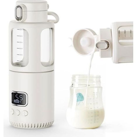 1 unit Portable bottle warmer, 18000 mAh battery, adjustable temperature 37°C to 55°C, for car, home, travel