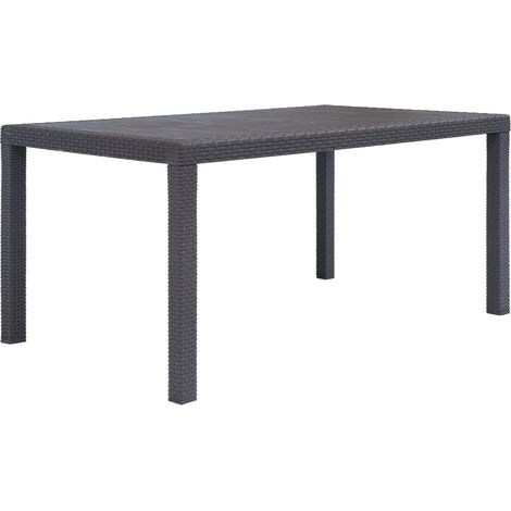 vidaXL Tavolo da Giardino Marrone 150x90x72 cm Plastica Stile Rattan (1/5)