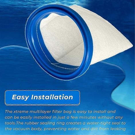Sac filtrant à sable et limon pour robot nettoyeur de piscine - Remplace les modèles P30X022SS, PBW022SS, P30X022XF, PBW022XF Blanc Bleu-AquaForge (1/5)