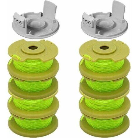 10 Paquets Bobine de Rechange pour Coupe-bordure pouce pour Ryobi , Compatible Avec Ryobi One + AC14RL3A, Coupe-fil Sans Fil , 8 Bobines + 2 Capuchons de Coupe,( Jaune)