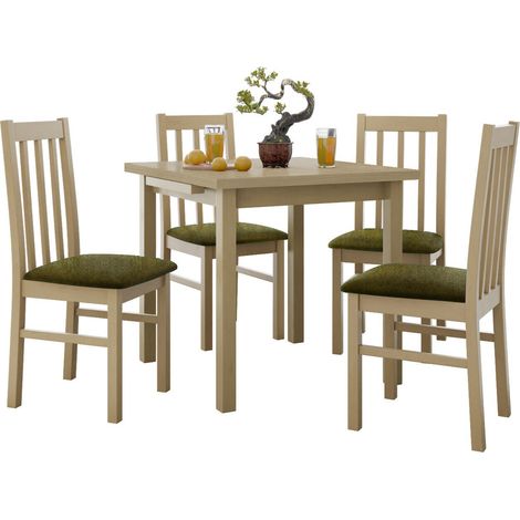 Conjunto de mesas y sillas para comedor Victorville 319, Roble Sonoma, 76x80x80cm, Diámetro: 0, Número de asientos: 4, Estilo: Contemporary