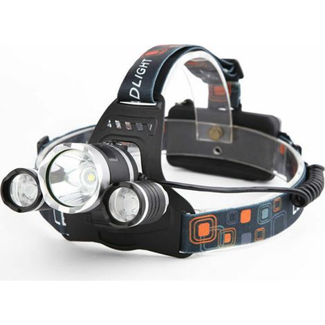 Lampe Frontale LED Rechargeable 3000 Lumen Lampe Frontale Puissante, 4 Modes d’Eclairage, Etanche IPX4 Lampe Torche Frontale pour Pêche Camping Randonnée Chasse au Cyclisme Course à Pied - (1/5)