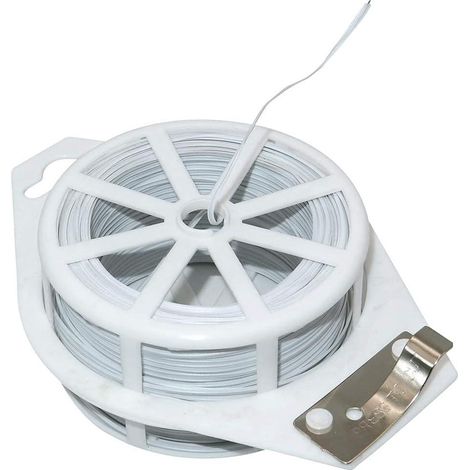 Rouleau lien jardin PVC blanc 100 m avec coupe-fil fixation plantes potager (1/5)