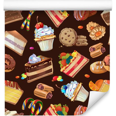 Papel pintado con coloridos pasteles y dulces para salón y dormitorio, 50x1000 cm. (1/5)