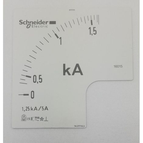 Schneider 16015 Dial 1.3in for ammeter 72x72mm 0-1250A