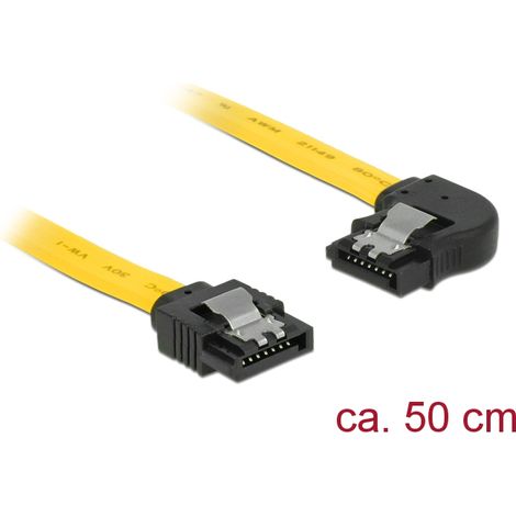Delock cable sata 6 gb/s left/straight metal 50 cm