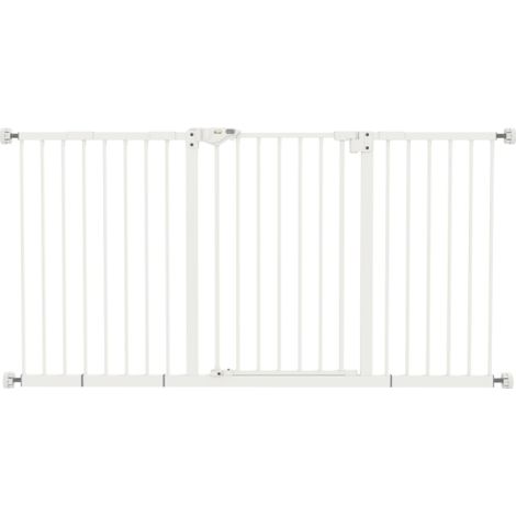 Adjustable Safety Gate with Three Extensions and Four Adjustable Screws in White-Perfect for Child and Pet Safety (1/5)
