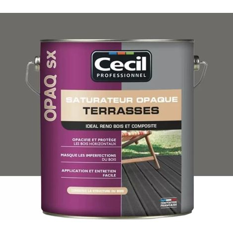Saturateur terrasses 5 L – Bois grisé – Résistance UV et intempéries – Pour rénovation bois délavé et composites – Cecil (1/3)