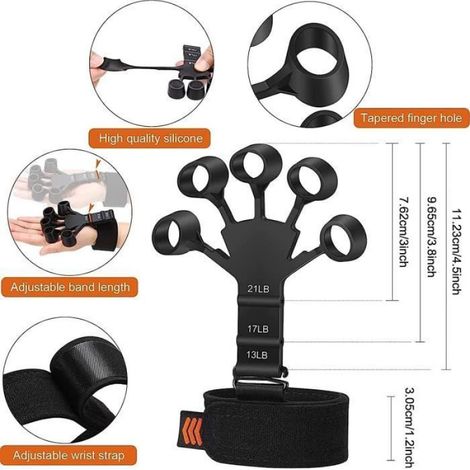 Poignée de Musculation, 2Pcs Exerciseurs de Doigts en Silicone, Strengthener Renforcement des Doigts pour Tennis, Escalade, Guitare (1/4)