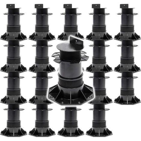 XPOtool Set 20x Stelzlager für Terrassen, 2700kg, 137-215mm, höhenverstellbare Stellfüße für Terrassendielen, Platten und Planken