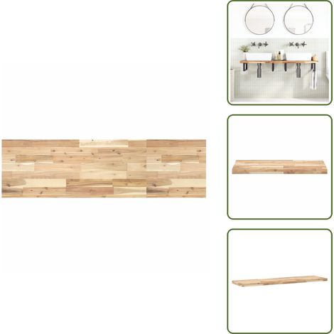 The Living Store Dessus de meuble de salle de bain non traité bois d'acacia - Bois d'acacia (1/5)
