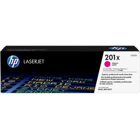 HP 201X toner LaserJet magenta grande capacite authentique CF403X pour HP Color LaserJet Pro M252/M274/M277 (1/5)