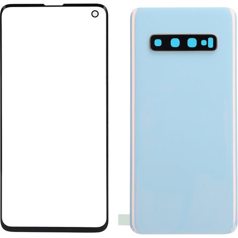 Coque arrière et vitre extérieure de remplacement pour Samsung S10 G973 (blanc) (1/5)