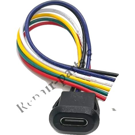 Conector USB tipo C, resistente al agua, diseño de compresión directa, 6 pines con terminales, 10 unidades, conector de línea (1/2)