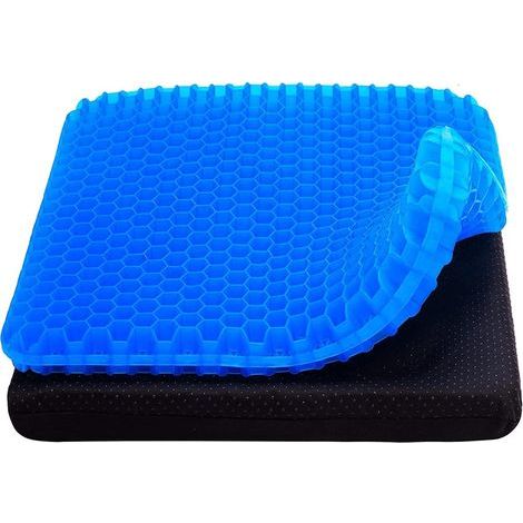 Grand Coussin de siège en Gel, Design en nid d’Abeille, Coussin en Gel Double épaisseur pour Un Meilleur Confort d’Assise, adapté pour Voiture, Bureau, Maison et Chaise (1/5)