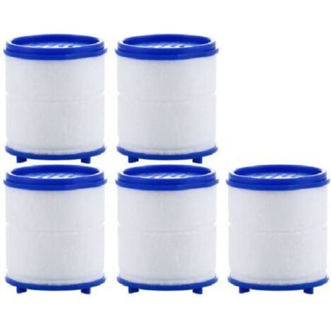 Paquete de 5 filtros antisalpicaduras para agua del grifo. Filtro doble de algodón PP y bolas de sulfito de calcio. (1/4)