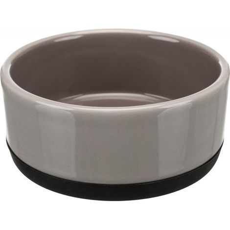 Gamelle, en céramique avec anneau caoutchouc 0,4 L/ø 12 cm, gris (1/2)